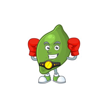 Beyaz arka planda boks kireç meyve karakteri