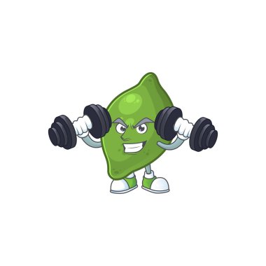 Beyaz arka planda fitness kireç meyve karakteri