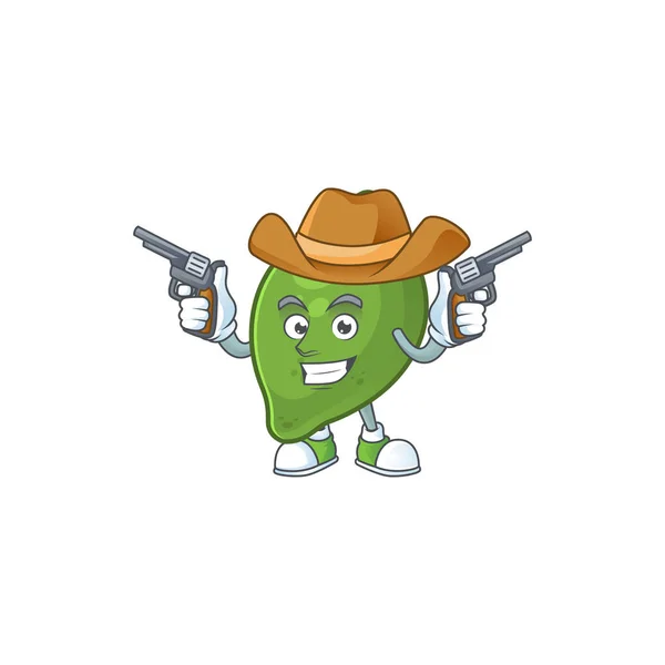 Cowboy lime gyümölcs jellegű fehér háttér — Stock Vector