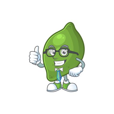 İşadamı kireç taze karikatür maskotu için sevimli