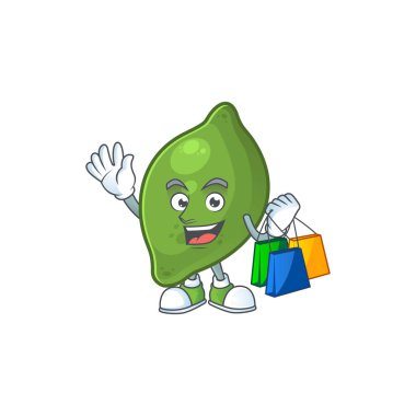 Karikatür maskotu için alışveriş kireç taze sevimli