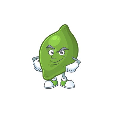 Karikatür maskotu için smirking kireç taze sevimli