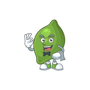 Lezzetli madde için Garson sevimli meyve kireç