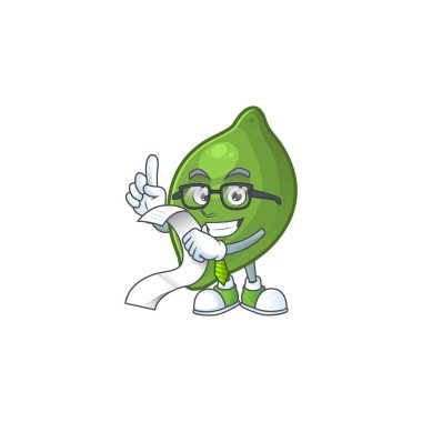 Lezzetli madde için menü sevimli meyve kireç ile