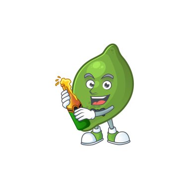 Mutfağı için bira taze kireç çizgi film karakteri ile