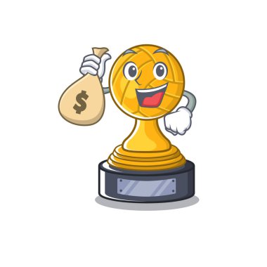 Para çantası voleybol kupa karakteri izole ile