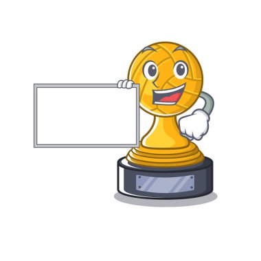 Yönetim kurulu voleybol kupa karakteri izole ile