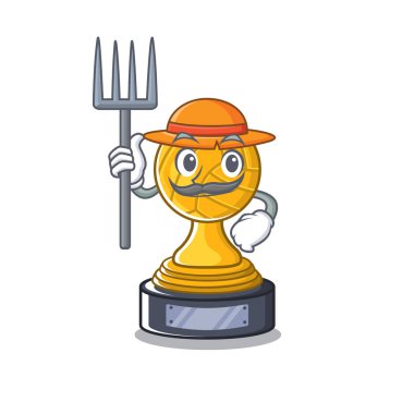 Çiftçi voleybol kupası karakteri izole