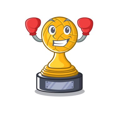 Boks voleybol kupası karakteri izole