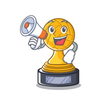 Megafon voleybol kupa karakteri izole ile