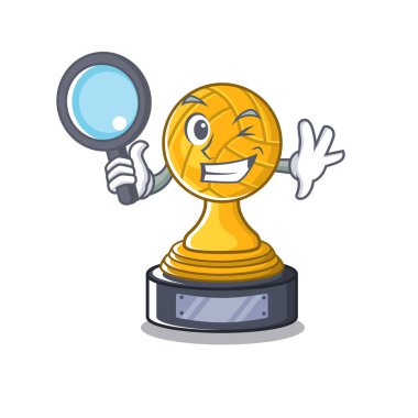 Maskot dolap dedektif voleybol karikatür kupa