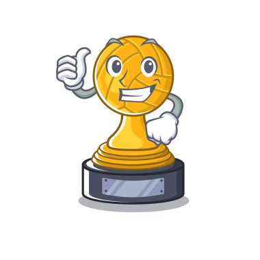 Maskot dolabında voleybol karikatür kupa kadar Thumbs