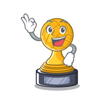 Maskot dolabında Okay voleybol karikatür kupa