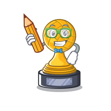 Maskot dolabında öğrenci voleybol karikatür kupa