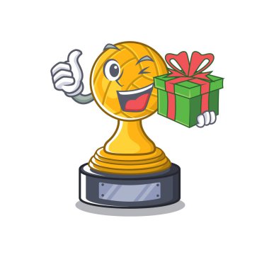 Karakter şeklinde hediye voleybol kupa ile