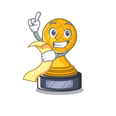 Karakter şeklinde menü voleybol kupa ile