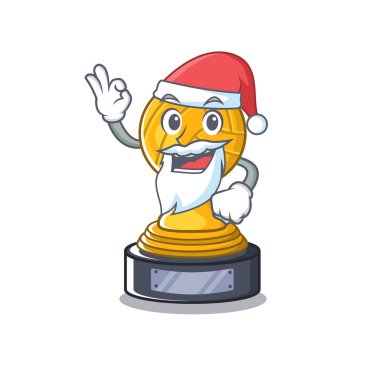 Santa voleybol kupa karikatür karakter tablonun üzerinde görüntülenen