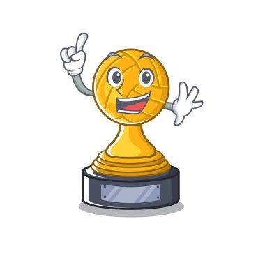 Karakter tablosunun üstünde görüntülenen parmak voleybol uyrağı karikatürü