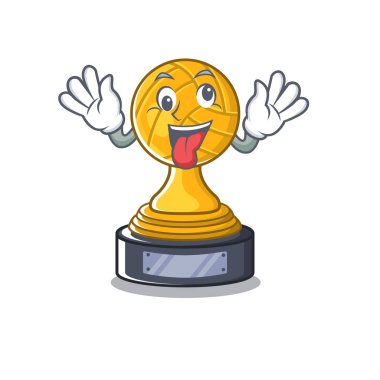 Crazy voleybol kupa karikatür karakter tablonun üzerinde görüntülenen