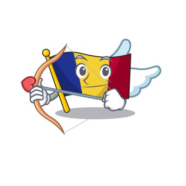 Cupid bayrak romanya maskotu ile izole