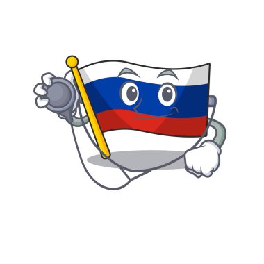 Doktor rus maskot bayrağı karakter şeklinde