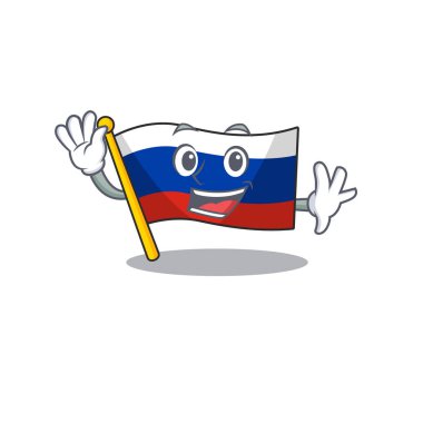 Karikatür dolapsaklanan bayrak Rusça sallayarak