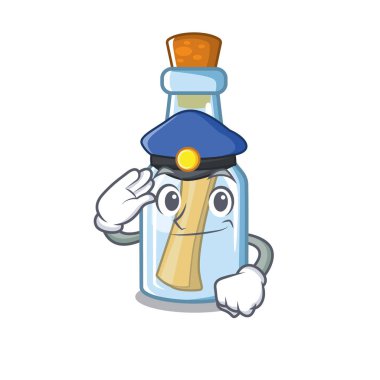 Karikatür ile izole şişe polis mesajı