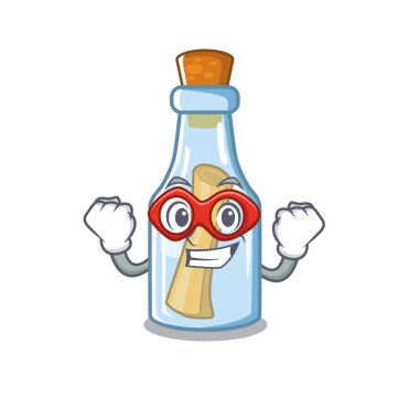 Karikatür şişede Süper kahraman mesajı