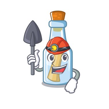 Bir karakter üzerinde şişe içinde Madenci mesajı