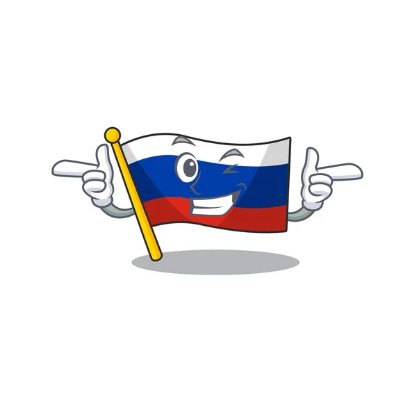 Guiño bandera rusa almacenada en armario de dibujos animados — Vector de stock
