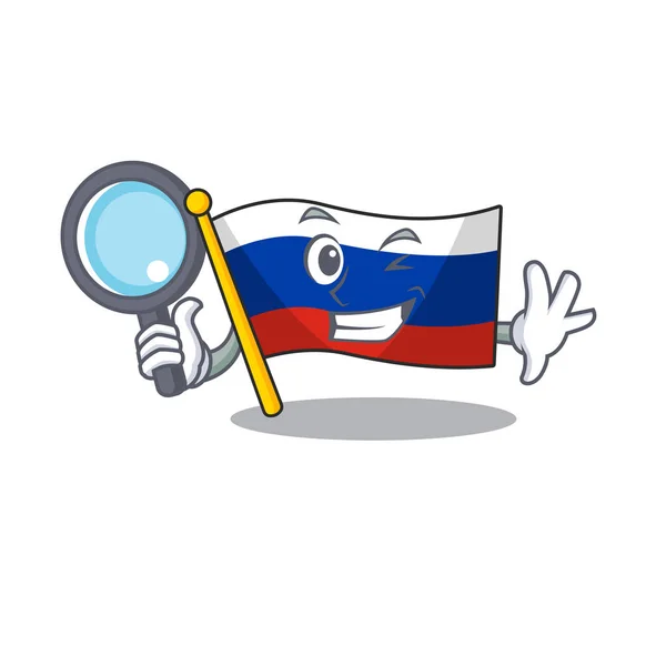 Drapeau détective russe stocké dans le placard de dessin animé — Image vectorielle