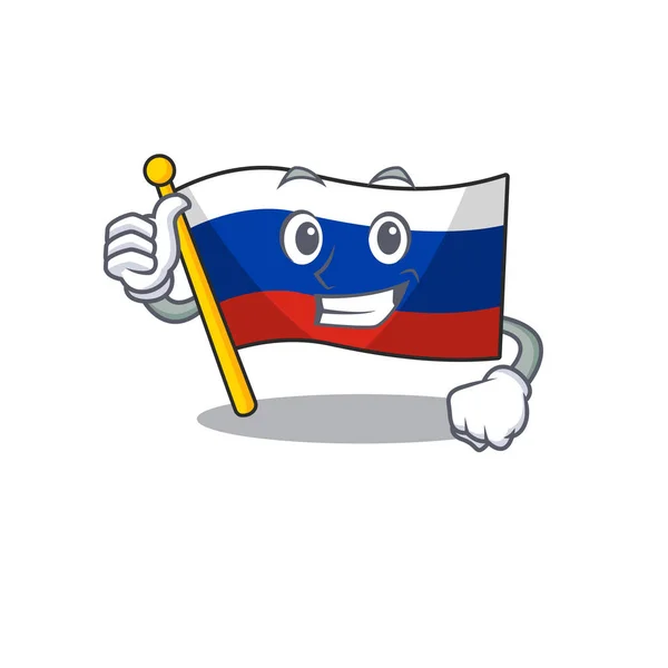 Pouce haut drapeau russe stocké dans le placard de dessin animé — Image vectorielle