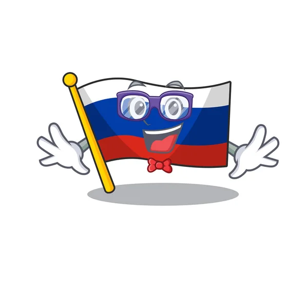 Geek vlag Russisch opgeslagen in Cartoon kast — Stockvector