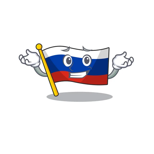 Drapeau souriant russe stocké dans le placard de dessin animé — Image vectorielle