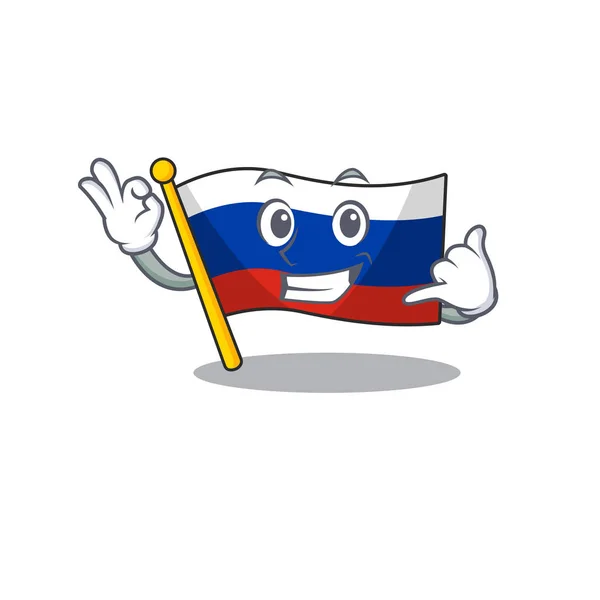 Llámame bandera rusa aislada en la caricatura — Vector de stock