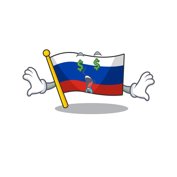 Bandera del ojo del dinero Rusia aislado en la caricatura — Vector de stock