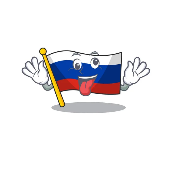 Drapeau fou russie isolé dans le dessin animé — Image vectorielle