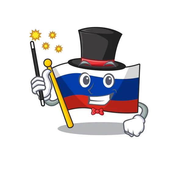 魔术师标志俄罗斯孤立在卡通 — 图库矢量图片