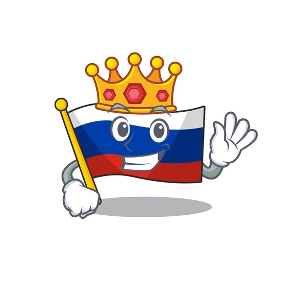 Drapeau roi russie isolé dans le dessin animé — Image vectorielle