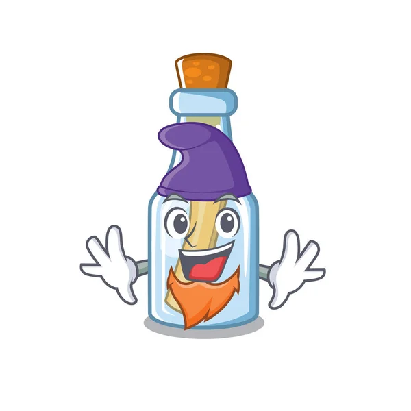 Elf message in bottle isolated with cartoon — Stock Vector