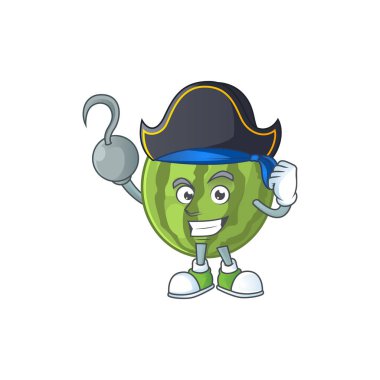 Korsan karikatür karpuz beyaz arka plan üzerinde izole