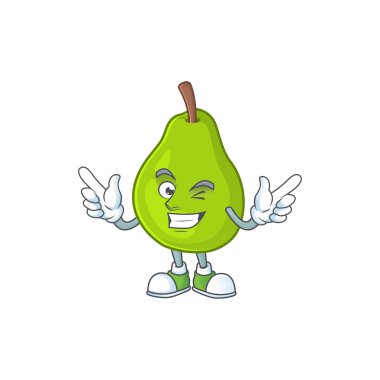 Maskot ile Wink guava taze şekil karikatür