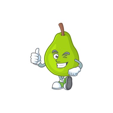 Maskot ile guava taze şekil karikatür kadar Thumbs