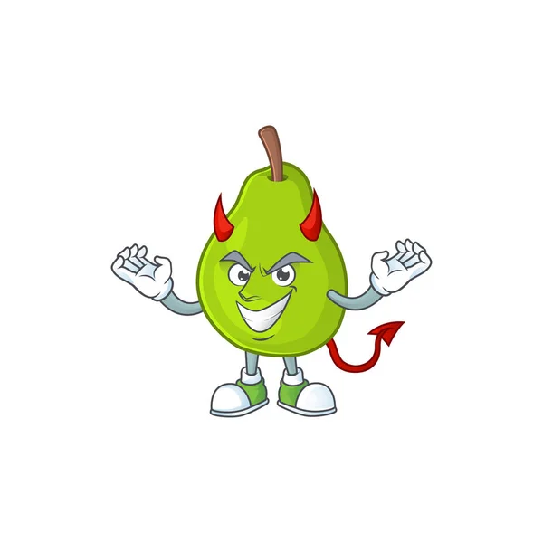 Duivel guave fruit rijpe mascotte cartoon stijl. — Stockvector