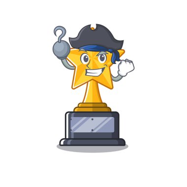 Karakter çekmecesinde korsan karikatür yıldız kupa