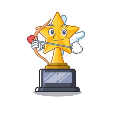 Karakter çekmecesinde Cupid karikatür yıldız kupa