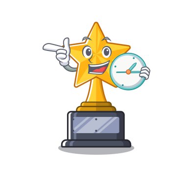 Karakter şekli ile saat yıldız kupa ile