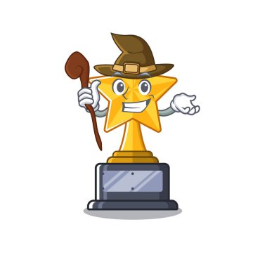 Cadı yıldız kupa karikatür izole