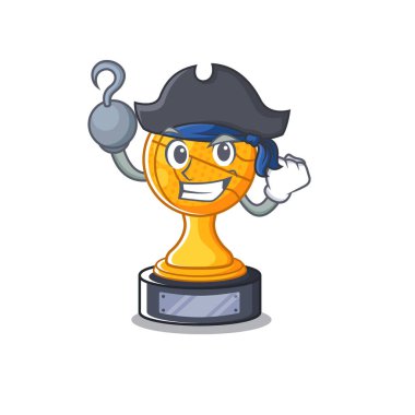 Korsan basketbol kupası maskot izole