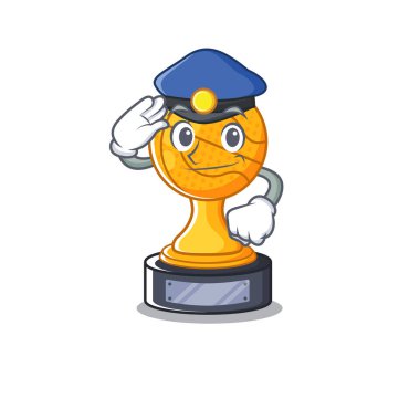 Polis basketbol kupası maskot izole